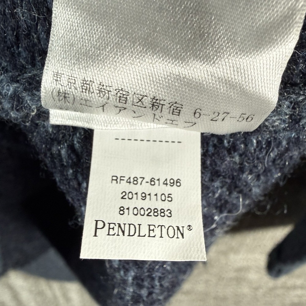 Pendleton 100% Shetland Wool 1/4 Zip Sweater Men XL Navy Washable Pullover Tweed - Picture 8 of 8